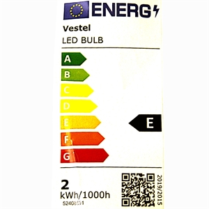 Køleskabspære til E14 fatning 1,5W - 220 - 240V - farvetemperatur 6500K.